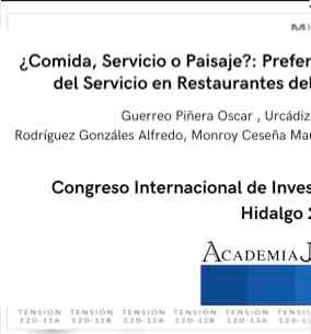 HDG205 - ¿Comida, Servicio o Paisaje?: Preferencia y Valoración de la Calidad del Servicio en Res…