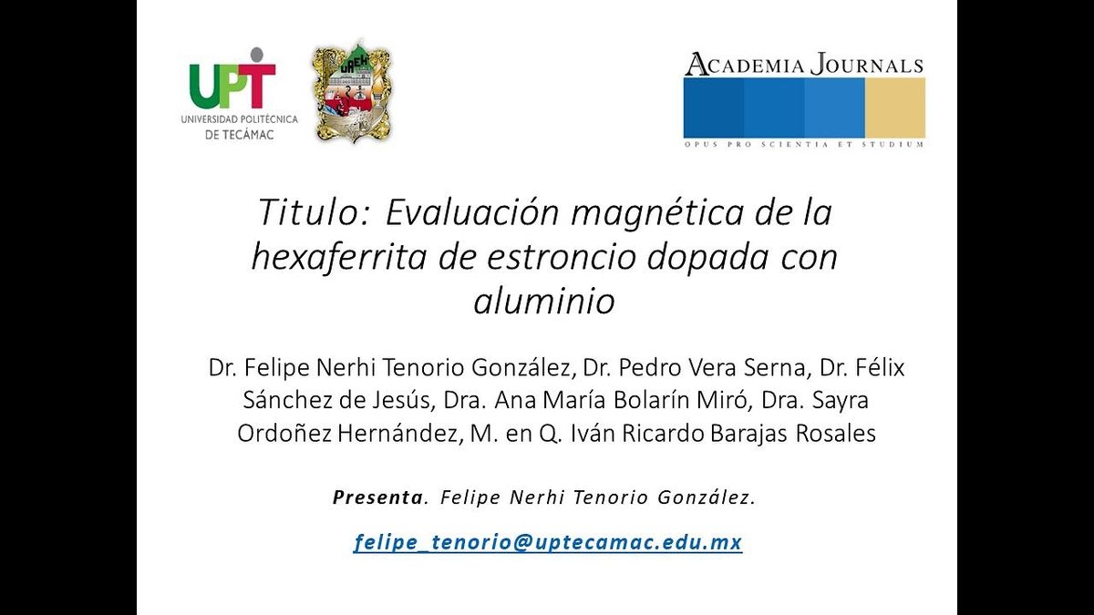 CCC-325 - EVALUACIÓN MAGNÉTICA DE LA HEXAFERRITA DE ESTRONCIO DOPADA CON ALUMINIO