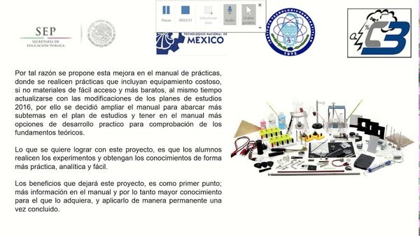 CCC-160 - MEJORA DE MANUAL PARA PRÁCTICAS DE LA MATERIA “ELECTRICIDAD, MAGNETISMO Y ÓPTICA IQF-…