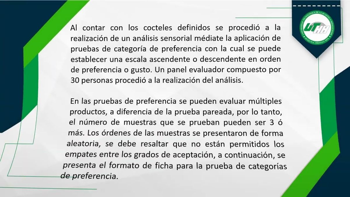 CEL411 - Evaluación Sensorial de Cocteles Elaborado con Fermentados Locales de la Huasteca Hidalg…