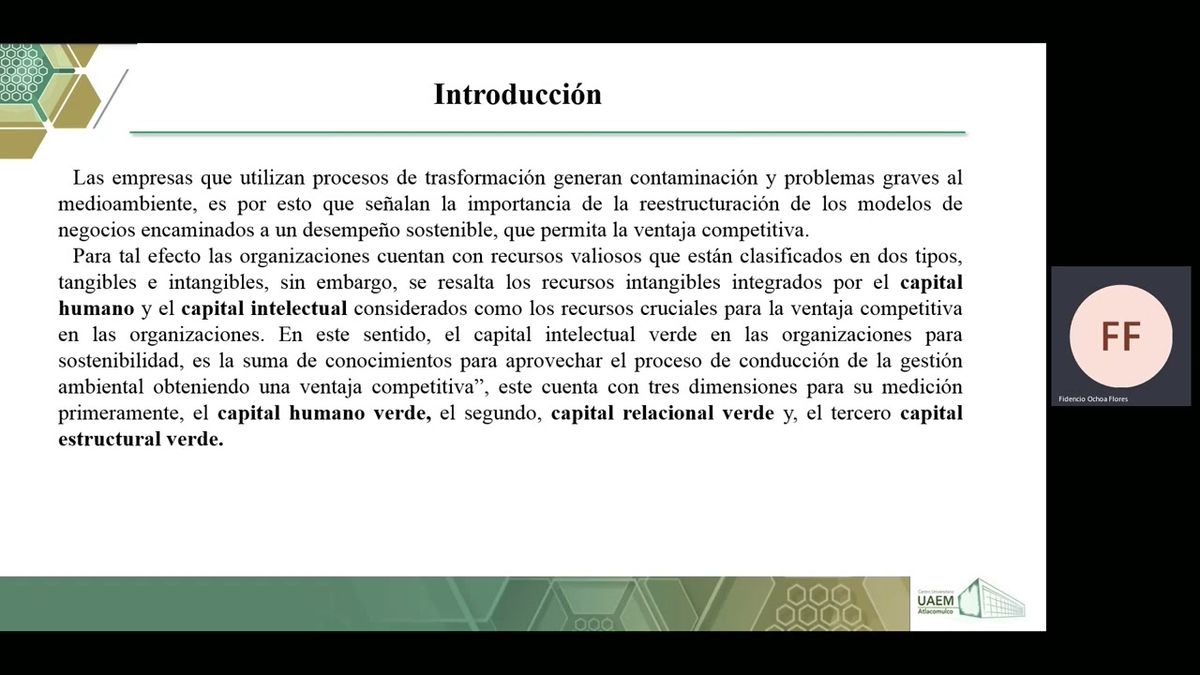 MLA140 - Capital Intelectual Verde en el Desempeño Sostenible: Análisis de la relación de tres …