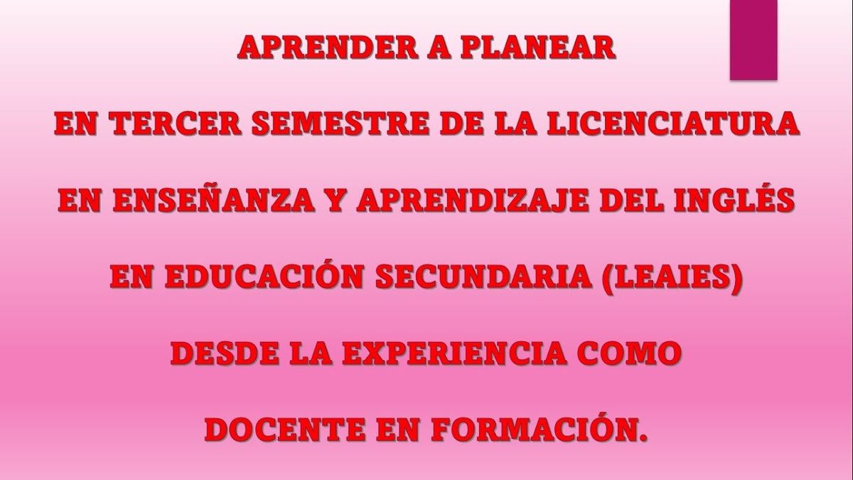 CLY215 - Aprender a planear en Tercer Semestre en la Licenciatura en Enseñanza y Aprendizaje del I…