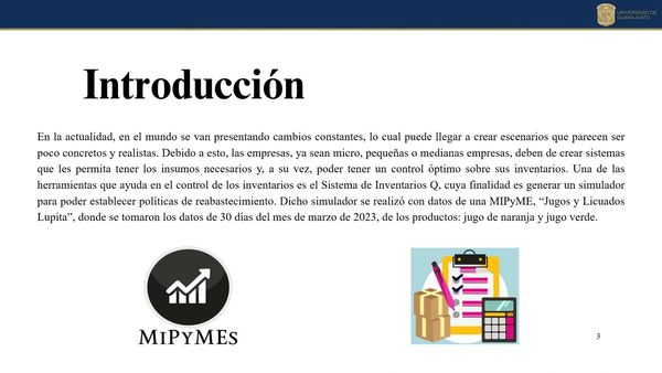 CHM207 - Diseño de Sistema Q en Inventarios dentro de una PyME en el Estado de Guanajuato