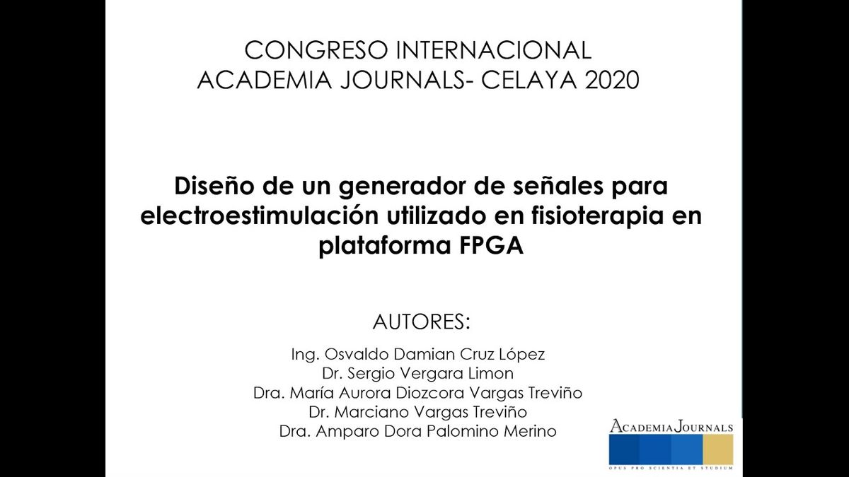 CCC-206 - DISEÑO DE UN GENERADOR DE SEÑALES PARA ELECTROESTIMULACIÓN UTILIZADO EN FISIOTERAPIA E…