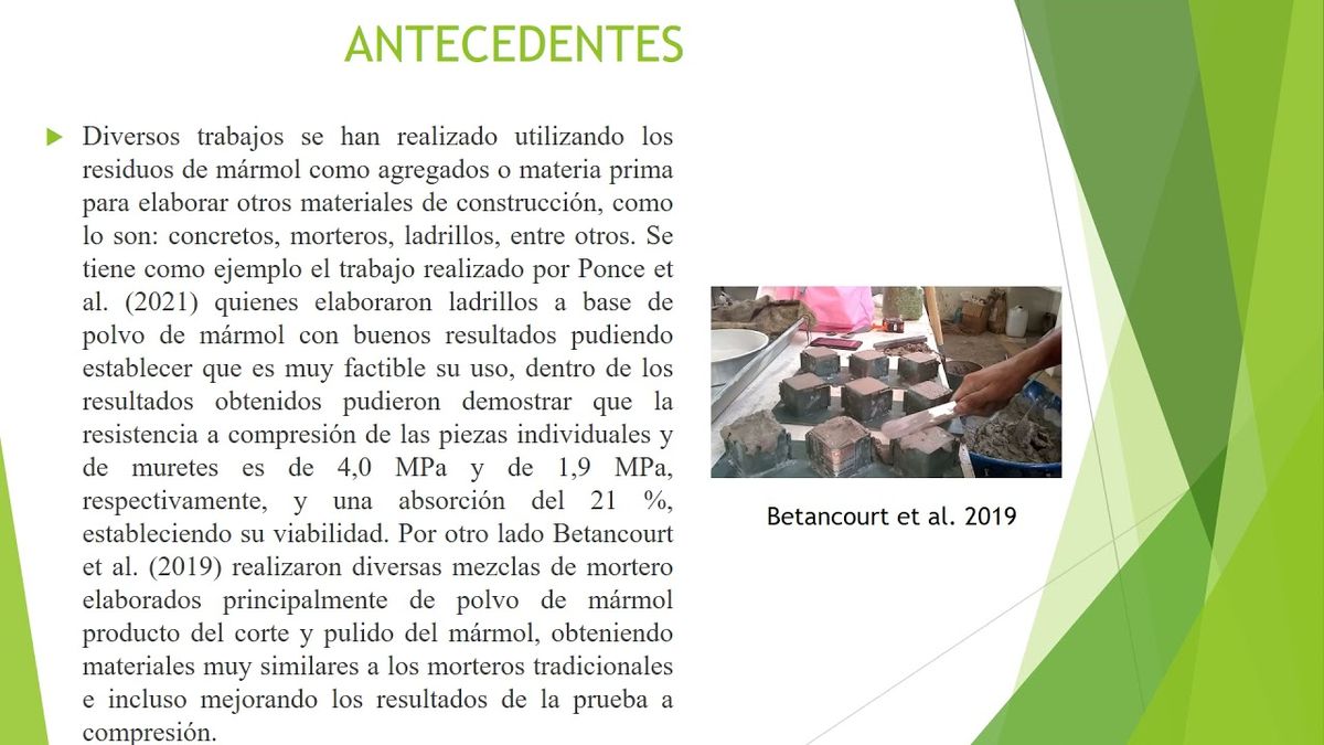 HID099 - Estudio Experimental de Mezclas para Elaborar Materiales Ornamentales (Losetas y Molduras)…