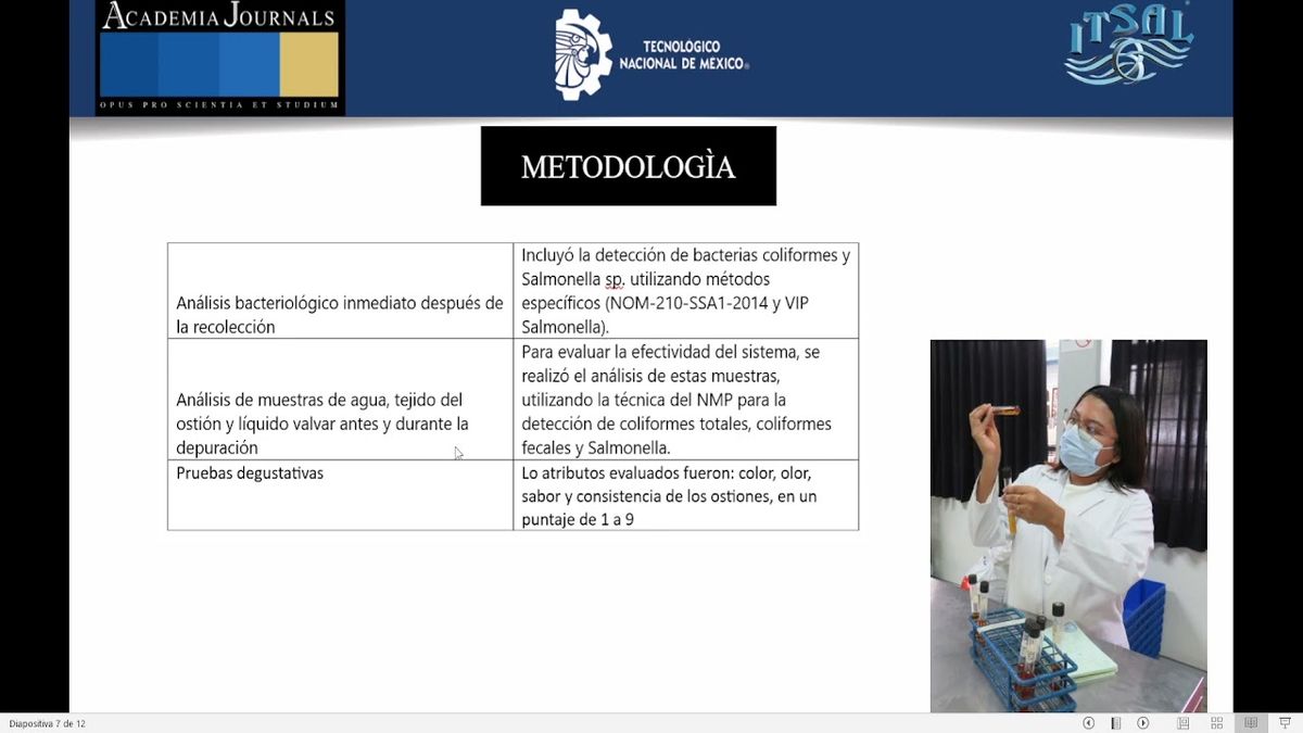 MCH081 - Evaluación de un Sistema Depurador para Disminuir la Carga Bacteriana del Ostión