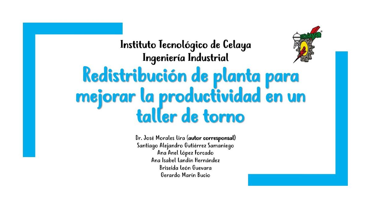 CCC-506 - REDISTRIBUCIÓN DE PLANTA PARA MEJORAR LA PRODUCTIVIDAD EN UN TALLER DE TORNO