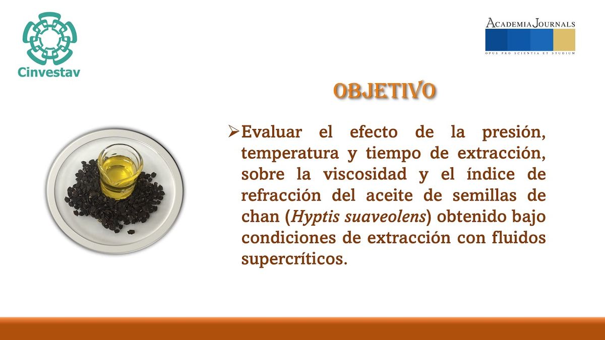 HID216 - Propiedades Físicas de Aceite de Semillas de Chan (Hyptis suaveolens) Extraído por Condi…