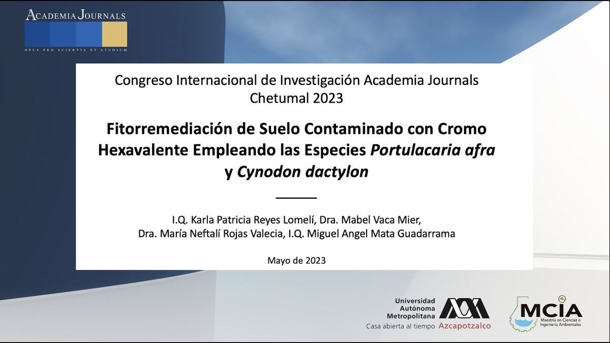 CHM072 - Fitorremediación de Suelo Contaminado con Cromo Hexavalente Empleando las Especies Portu…