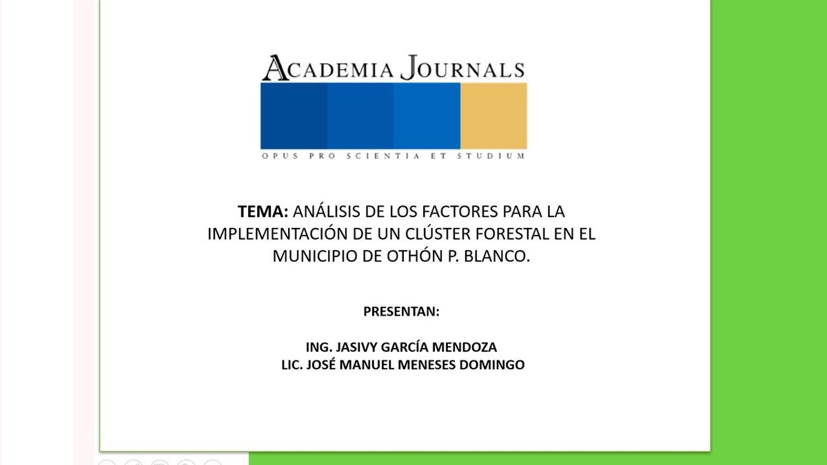 CHE086 - Análisis de los factores para la implementación de un cluster forestal en el municipio …