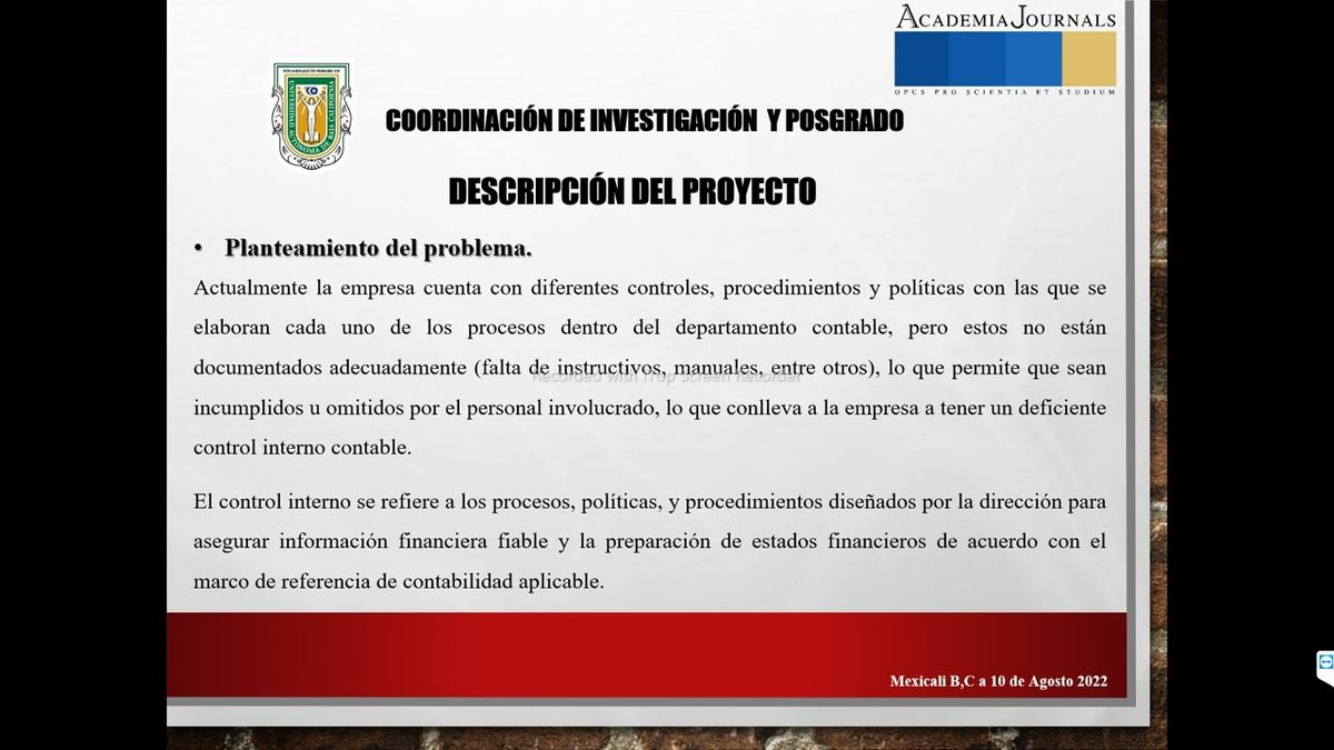 PBL196 - Control Interno como Mecanismo de Eficiencia Financiera y Operativa en una Organización:…