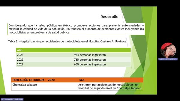 CPS055 - Severidad de lesiones en personas con percances en motocicletas en la Chontalpa, Tabasco, …