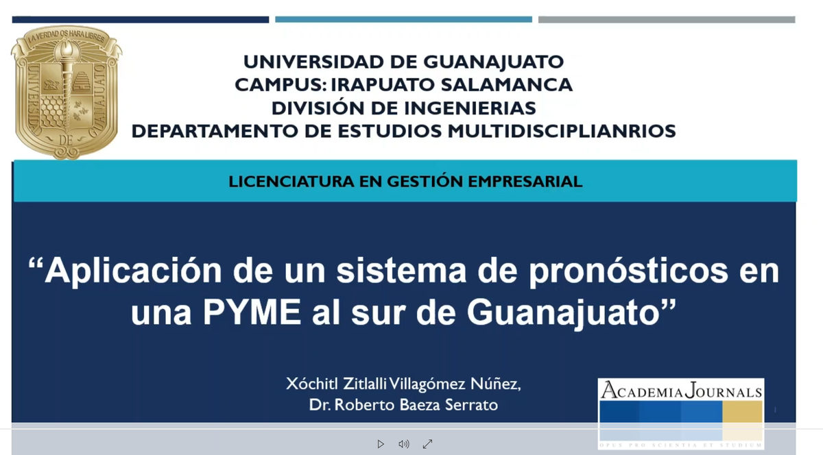 MOR064 - Aplicación de un Sistema de Pronósticos en una PYME al Sur de Guanajuato