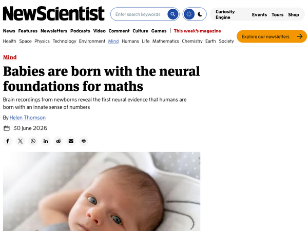 Babies are born with the neural foundations for maths | New Scientist