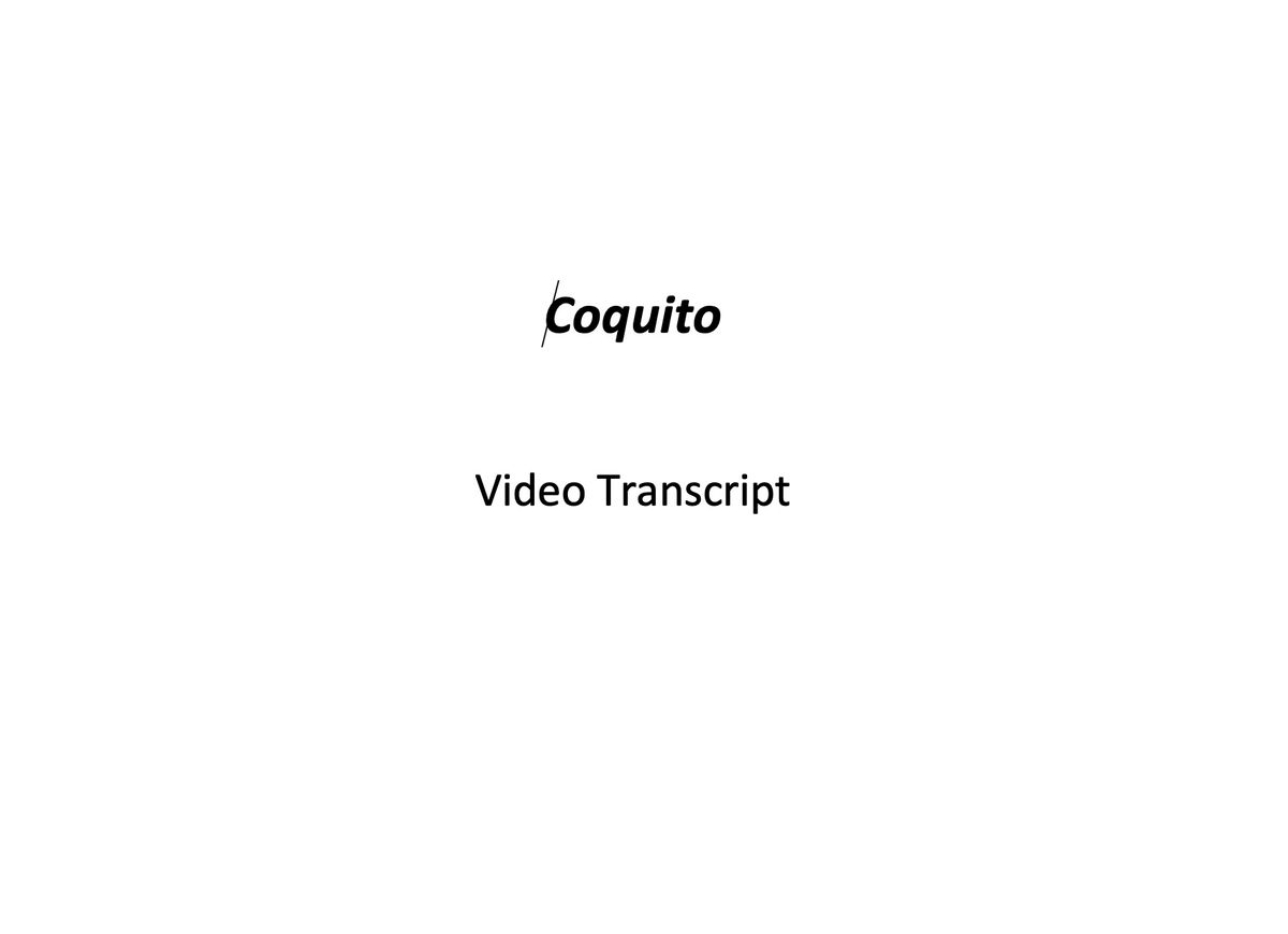 Transcript for Videos about Coquito, Juan Ramirez, Jr.