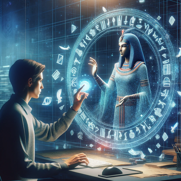 DALL·E 13.40.23 - A person at a workstation, inputting their idea into a digit