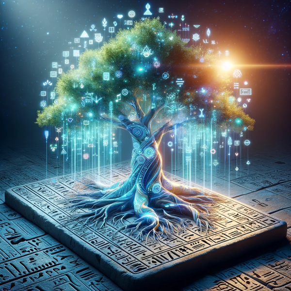 DALL·E 13.40.41 - A tree of knowledge, with roots grounded in ancient Egyptian