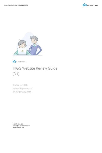 HIGGs Website Review Guide D1 - 012524