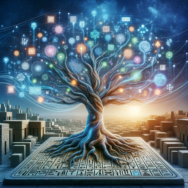 DALL·E 13.41.28 - Refined image of the tree of knowledge, with detailed ancien