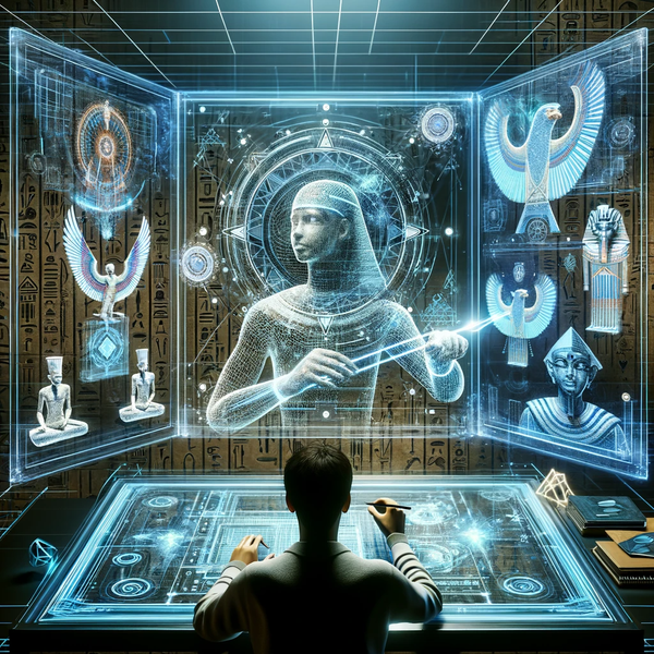 DALL·E 13.41.12 - Refined image of a person at an ultra-futuristic workstation