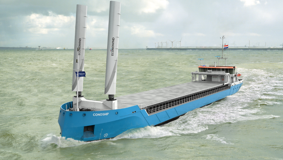 VIDEO: Conoship's wind-assisted cargo vessel hits the water in Türkiye - Offshore Energy