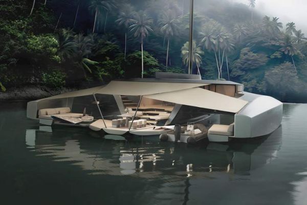 AWA 78 - concept de trimaran conçu avec une aile souple ACCWing