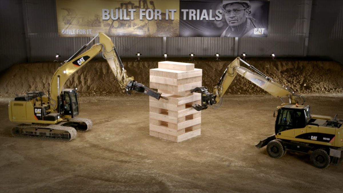 Jenga with Excavators