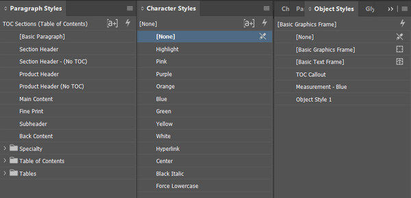 INDD Style Setup Example 3