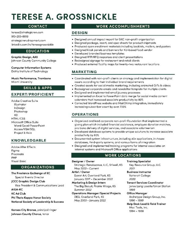 Terese Grossnickle Resume