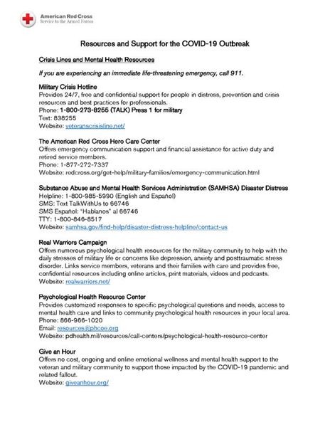 Red Cross COVID Resources