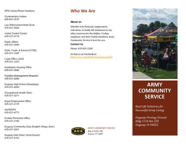 Army Community Service Pamphlet