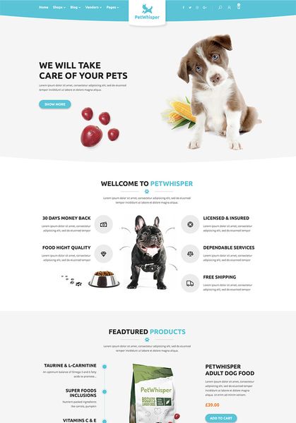 Live preview for Pets store RTL WordPress Theme WooCommerce Theme #84584