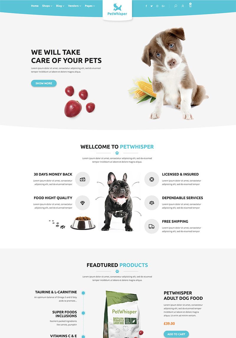 Live preview for Pets store RTL WordPress Theme WooCommerce Theme #84584