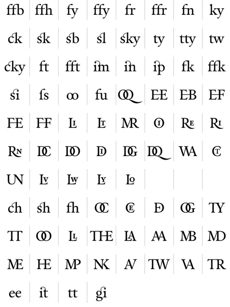 type ligatures—mrs eaves?