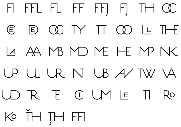 type ligatures—estilo?