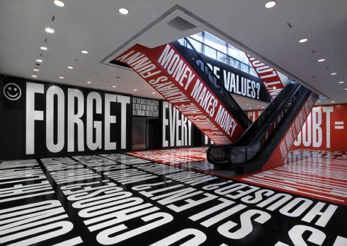 kruger_at_hirshhorn_beliefdoubt_typography_escalator_collabcubed