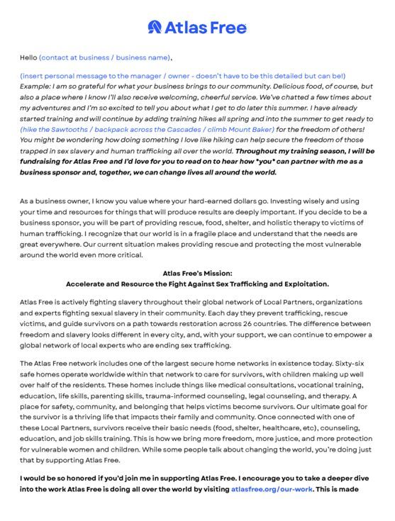 Sample Letter: Print