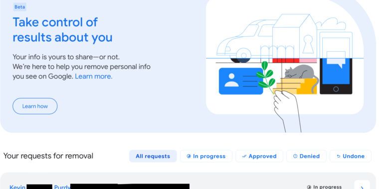Google can now remove your identifying search results, if they’re the right kind | Ars Technica