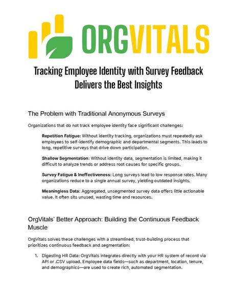Tracking Employee Identity with Survey Feedback Delivers the Best Insights