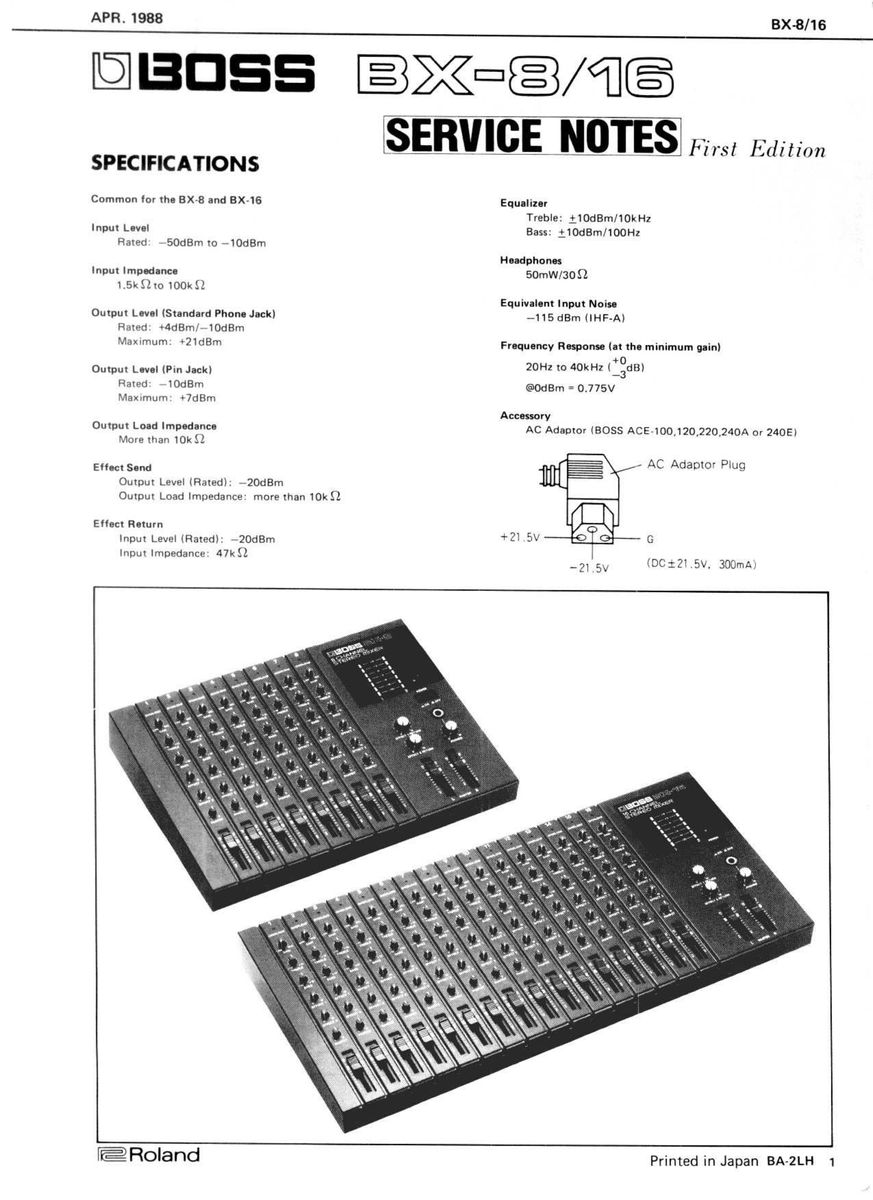 Boss BX Service Manual