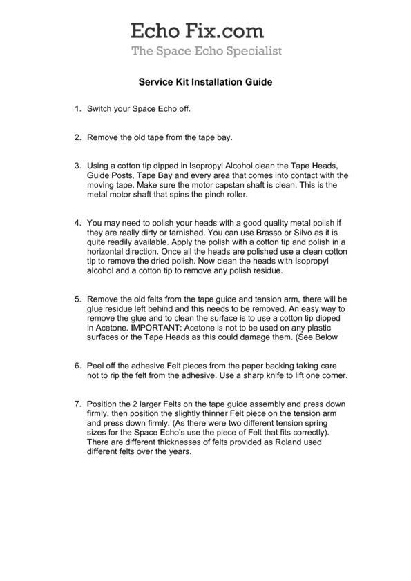 Space Echo Fix service