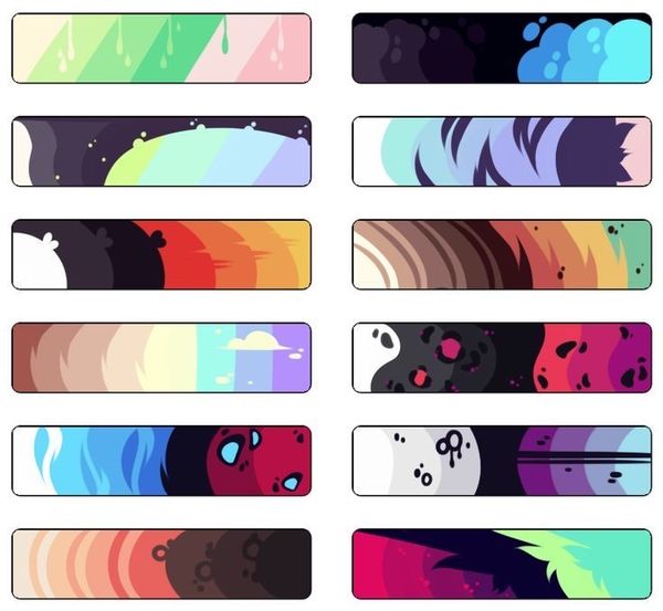 Right row & 1rst or 2nd  color palettes