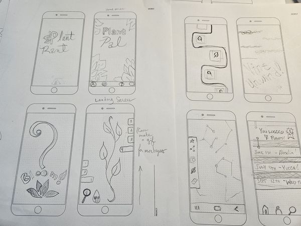 app screen sketches