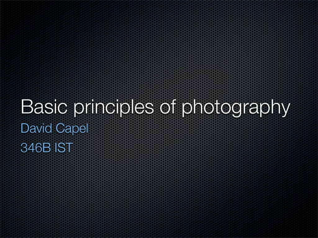 Basic Principles of Photography