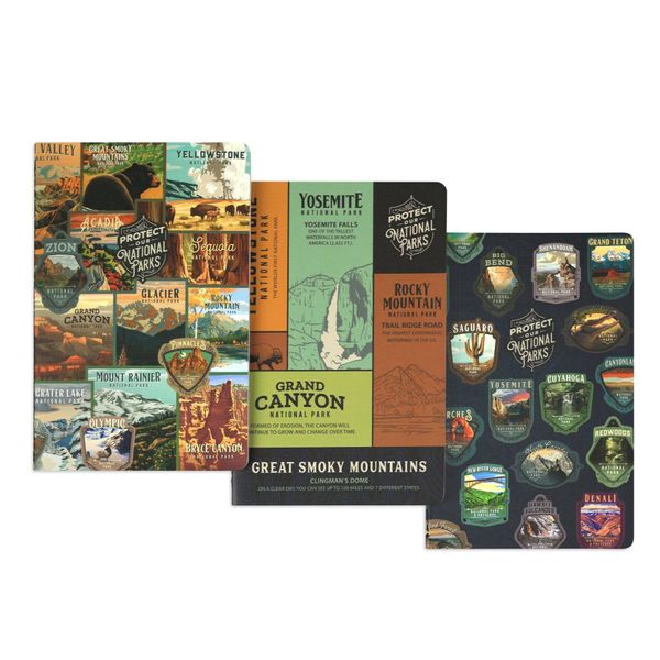 Protect Our National Parks, 3-Pack Journal Set, Unique Covers