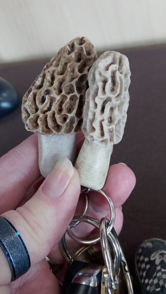 Key Chain Morel Carved Antler