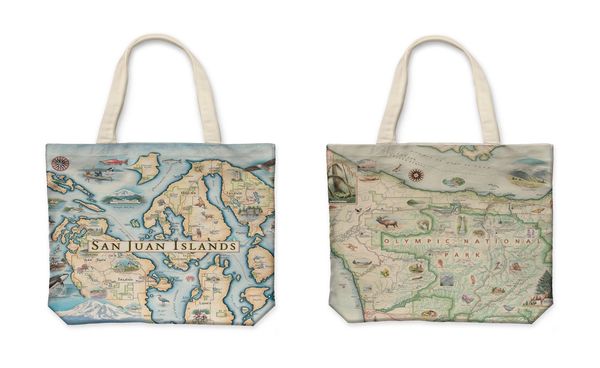 Map Canvas Tote Bag