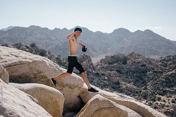 Climbing.. Jumping.. Just exploring the desert.