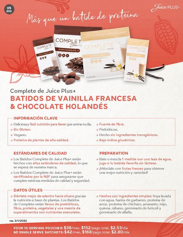 Hoja de Hechos - Batidos Complete