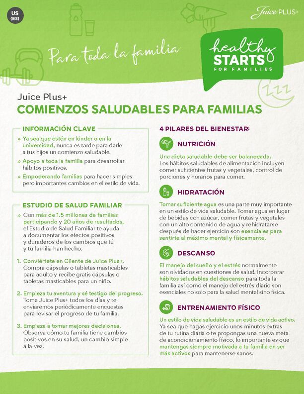 Hoja de Hechos - Comienzos saludables para familias